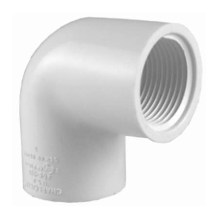 Charlotte Pipe And Foundry 34 WHT 90DEG TxT Ell PVC 02302  0800HA